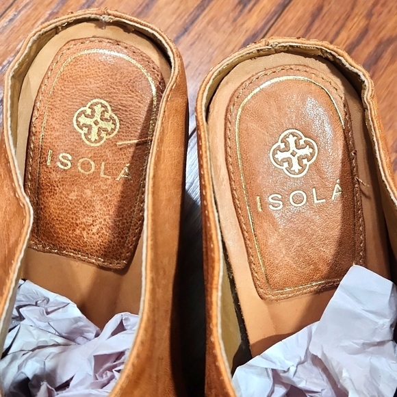 Isola Leather Boho Peep Toe Clog - Picture 4 of 7